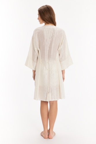 Ottoman Silk Kaftan Ecru