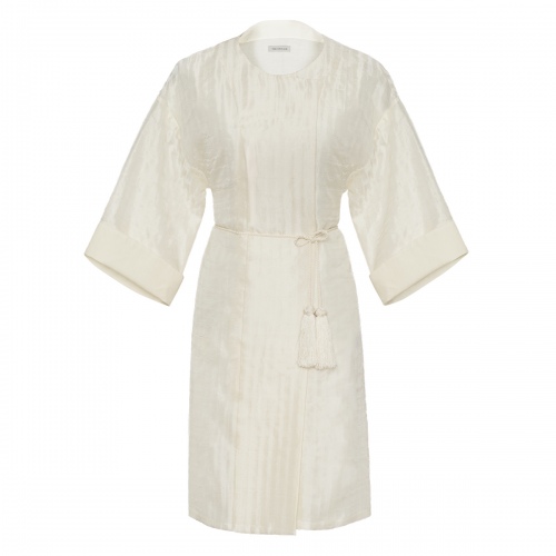 Ottoman Silk Kaftan Ecru